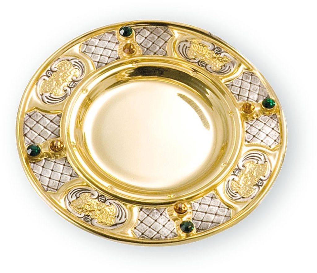 Plateau De Communion Rond Empilable 40 Trous - Acier Inoxydable 304, Diamètre 30 Cm - Pour église, Cérémonie Religieuse
