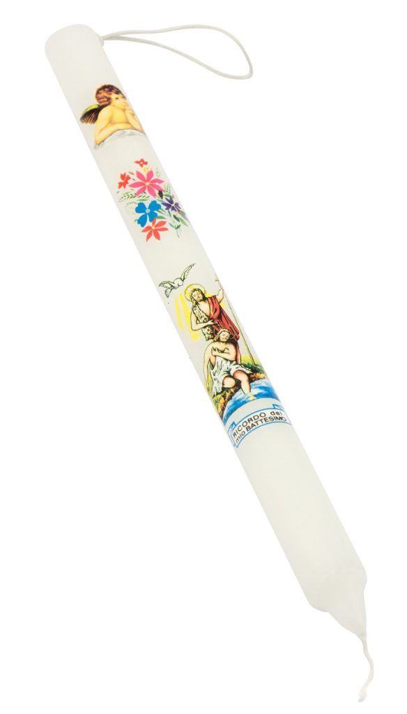 Candela Battesimo Holyart In Astuccio - Avorio, Celeste O Rosa Con Cartoncino Ricordo - Foto 3