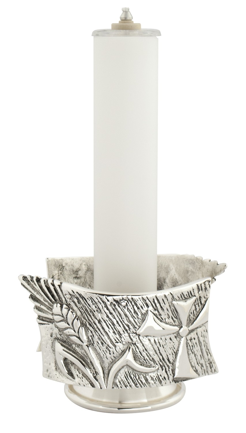 Chandelier D'autel En Bronze Argenté – Rameaux D'olivier, Neuf, Sans Marque, Pour église Ou Déco