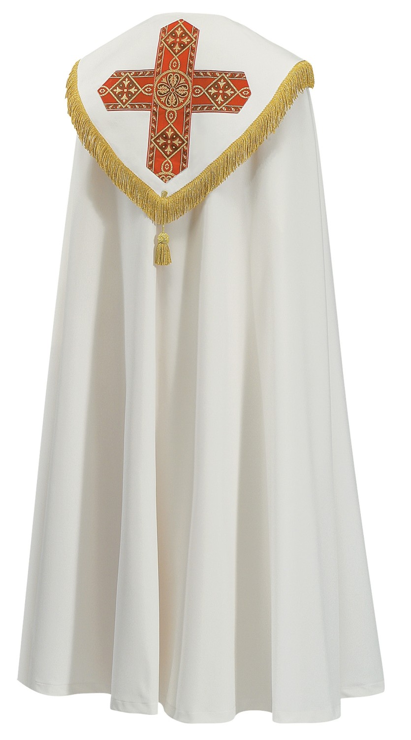 Piviale tessuto poliestere retro Bianco Piviale tessuto poliestere retro Bianco