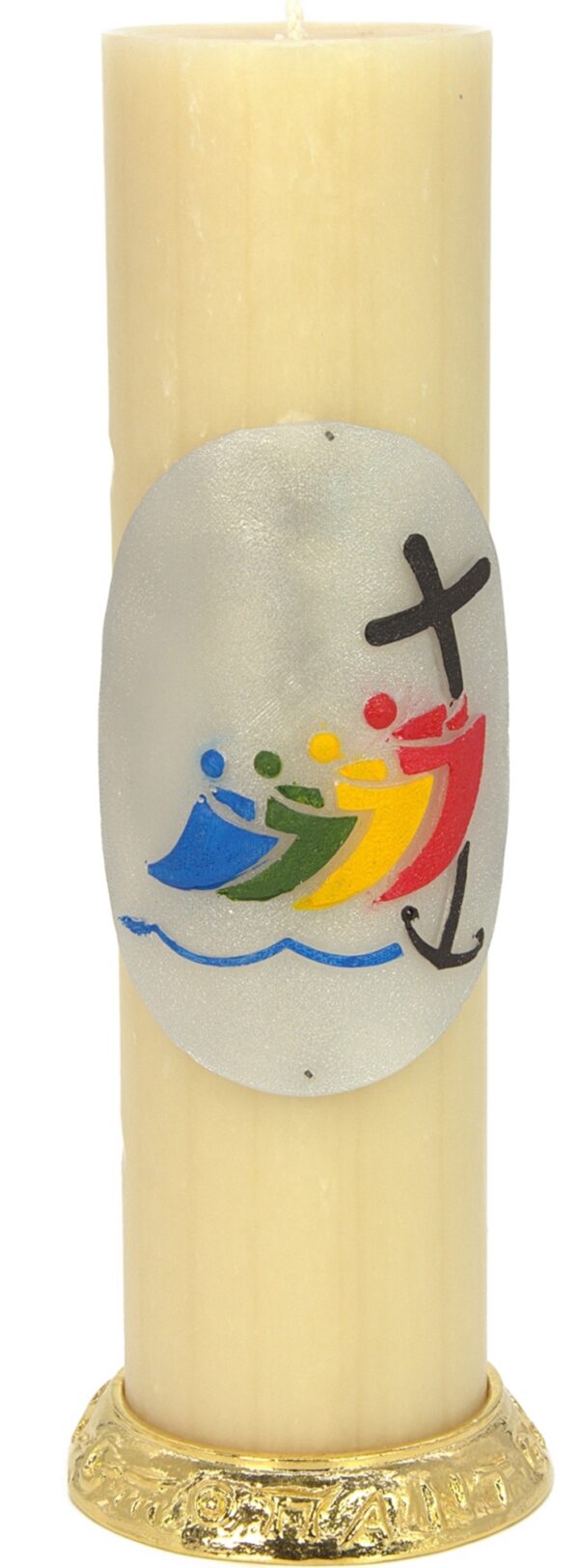 Candle complete with candlestick base The Year of Jubilee 2025 and Laboratorio Gruppo Liturgico